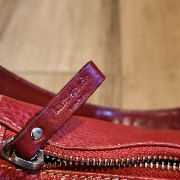 kate spade Red Pebbled Leather Bag with Matching Wallet Set - Picture 2 of 7
